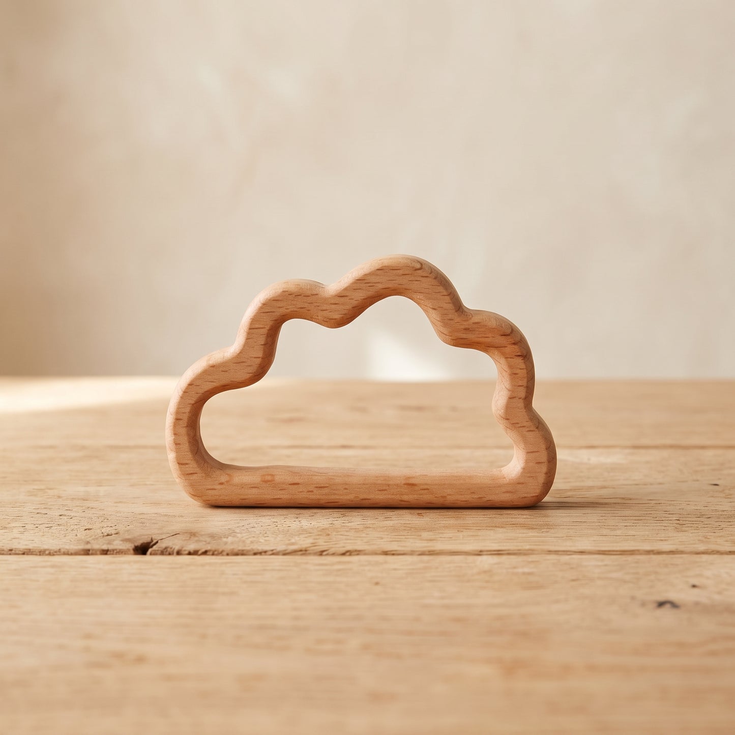 Wooden Teether Shapes — Natural Beech Grasping & Soothing Toy for Babies