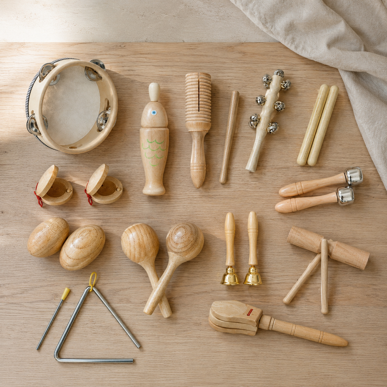 Wooden Orff Percussion Instrument Set — Montessori Music Toy for Kids