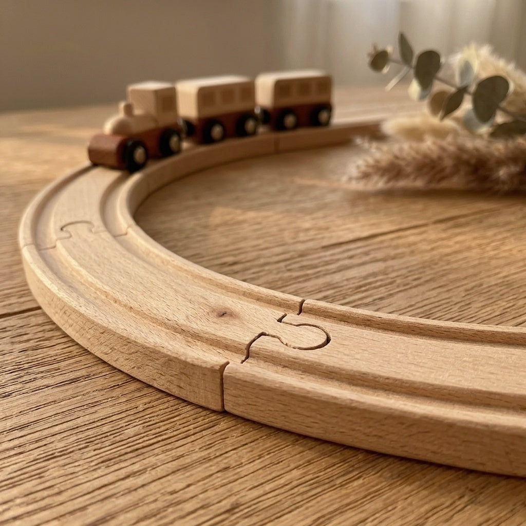 Wooden Forest Track Building Set — 40-Piece Rail Construction Toy for Kids