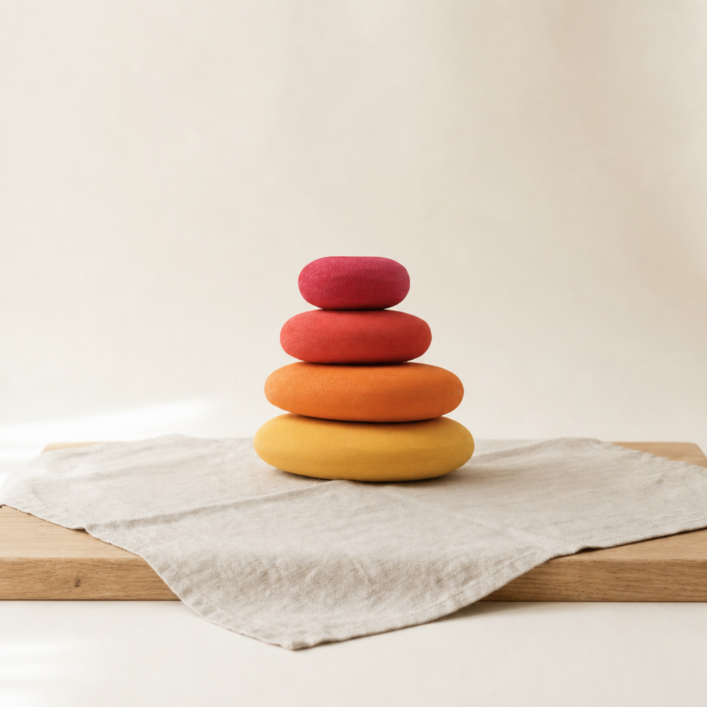 Wooden Stacking Stones — Montessori Balance & Sensory Play Set for Kids