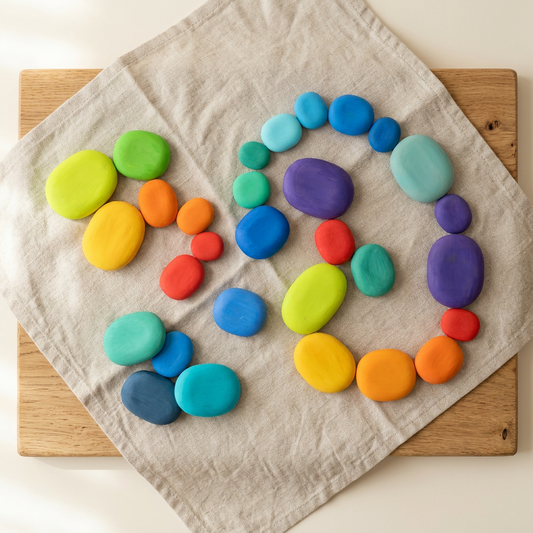 Wooden Stacking Stones — Montessori Balance & Sensory Play Set for Kids