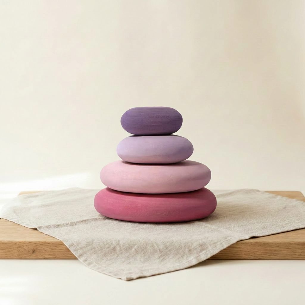 Wooden Stacking Stones — Montessori Balance & Sensory Play Set for Kids