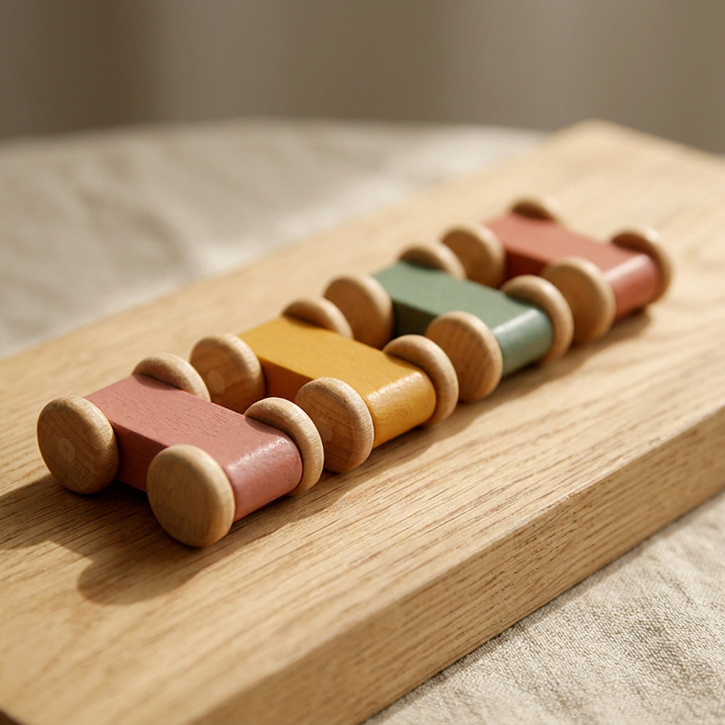 Wooden Windmill Car Ramp Toy — Gravity Slide & Cause-and-Effect Play for Toddlers