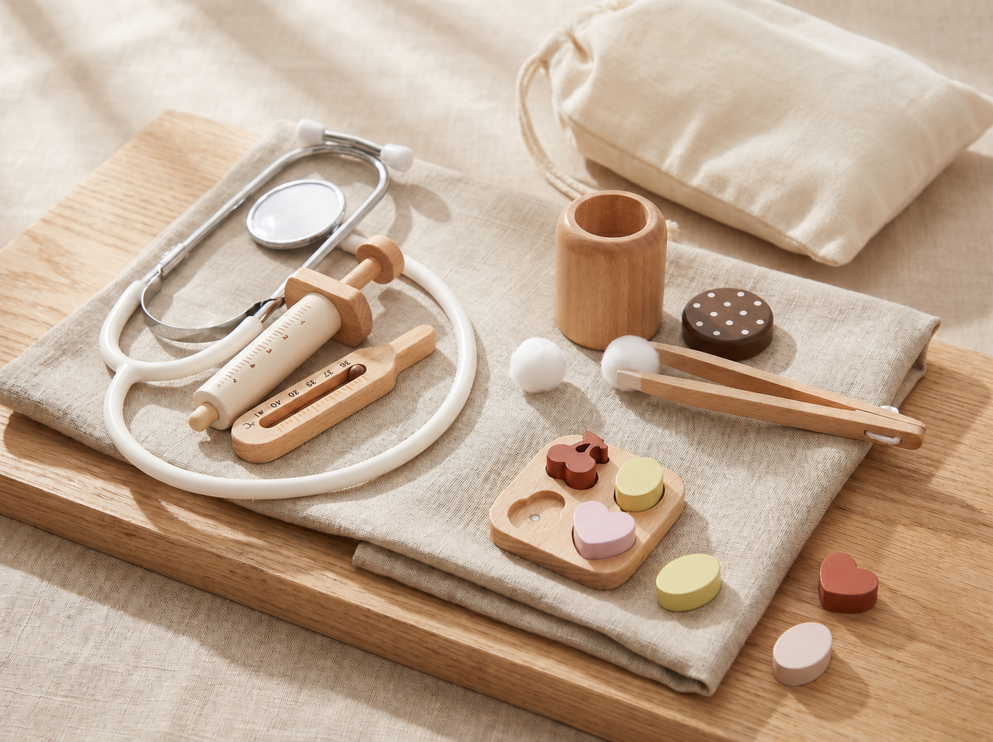 Wooden Doctor Kit — Pretend Play Medical Set for Kids