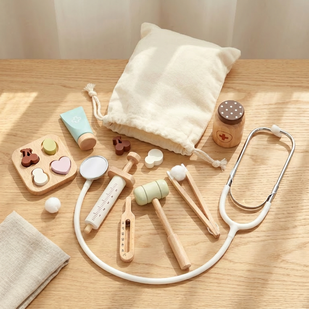 Wooden Doctor Kit — Pretend Play Medical Set for Kids