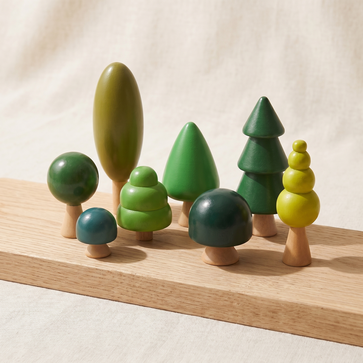 Wooden Forest Tree Set — Montessori Open-Ended Nature Play for Kids