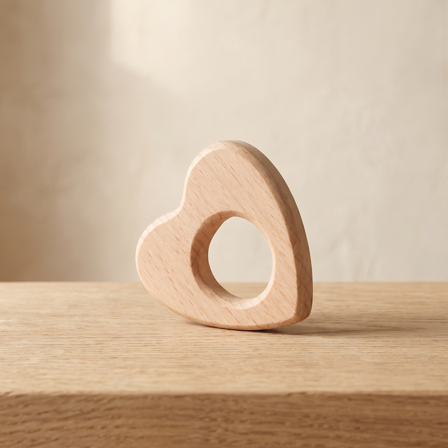 Wooden Teether Shapes — Natural Beech Grasping & Soothing Toy for Babies