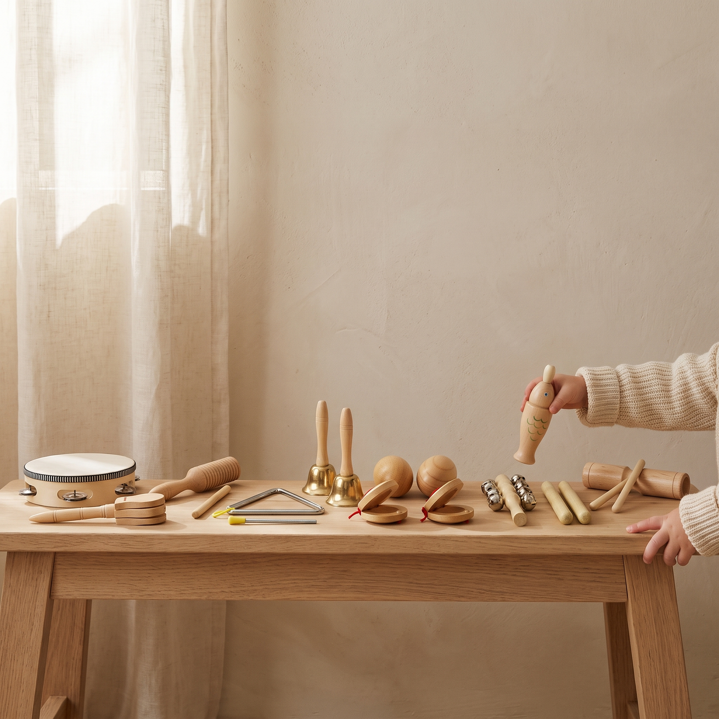 Wooden Orff Percussion Instrument Set — Montessori Music Toy for Kids